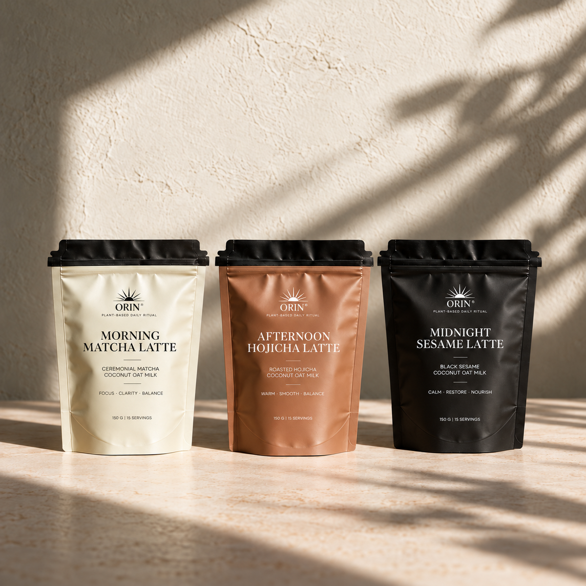 ORIN plant-based latte powders made with an oat and coconut base